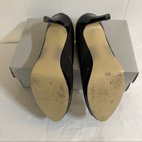 Cute black stilettos with bow detail open toed high heeled shoes - Picture 10 of 11